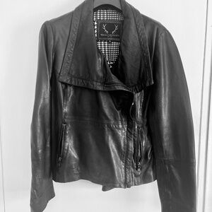 Bod & Christensen - Black Leather Jacket (M)